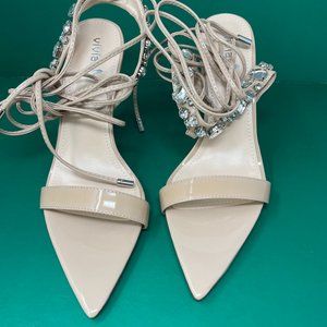 Vivianly | Lace Up Open toe Raisparent Stiletto Ankle wrap Heeled Sandal